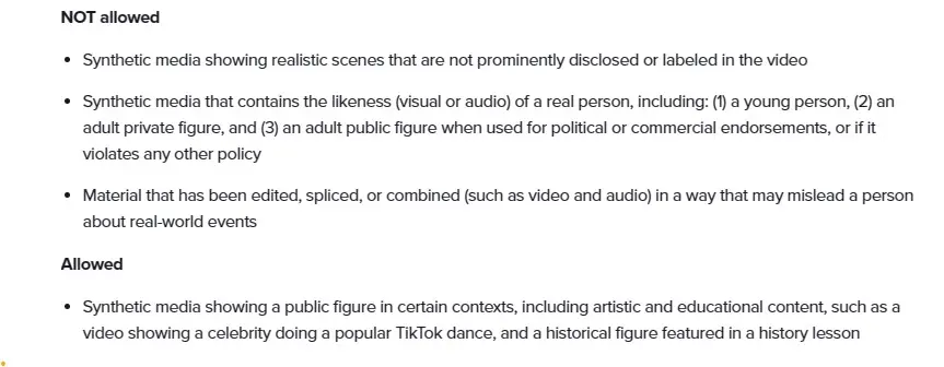 TikTok deepfake guidelines