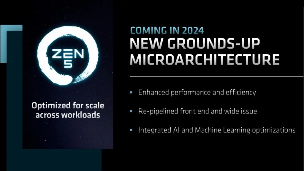 AMD presentation slide with architecture differences