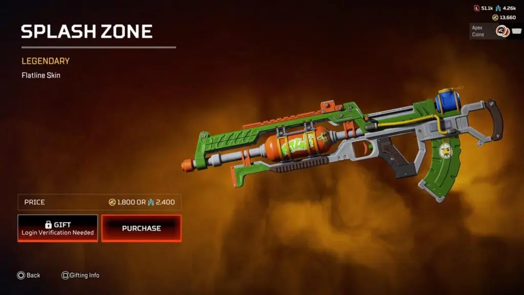 Splash Zone Flatline skin in Apex Legends