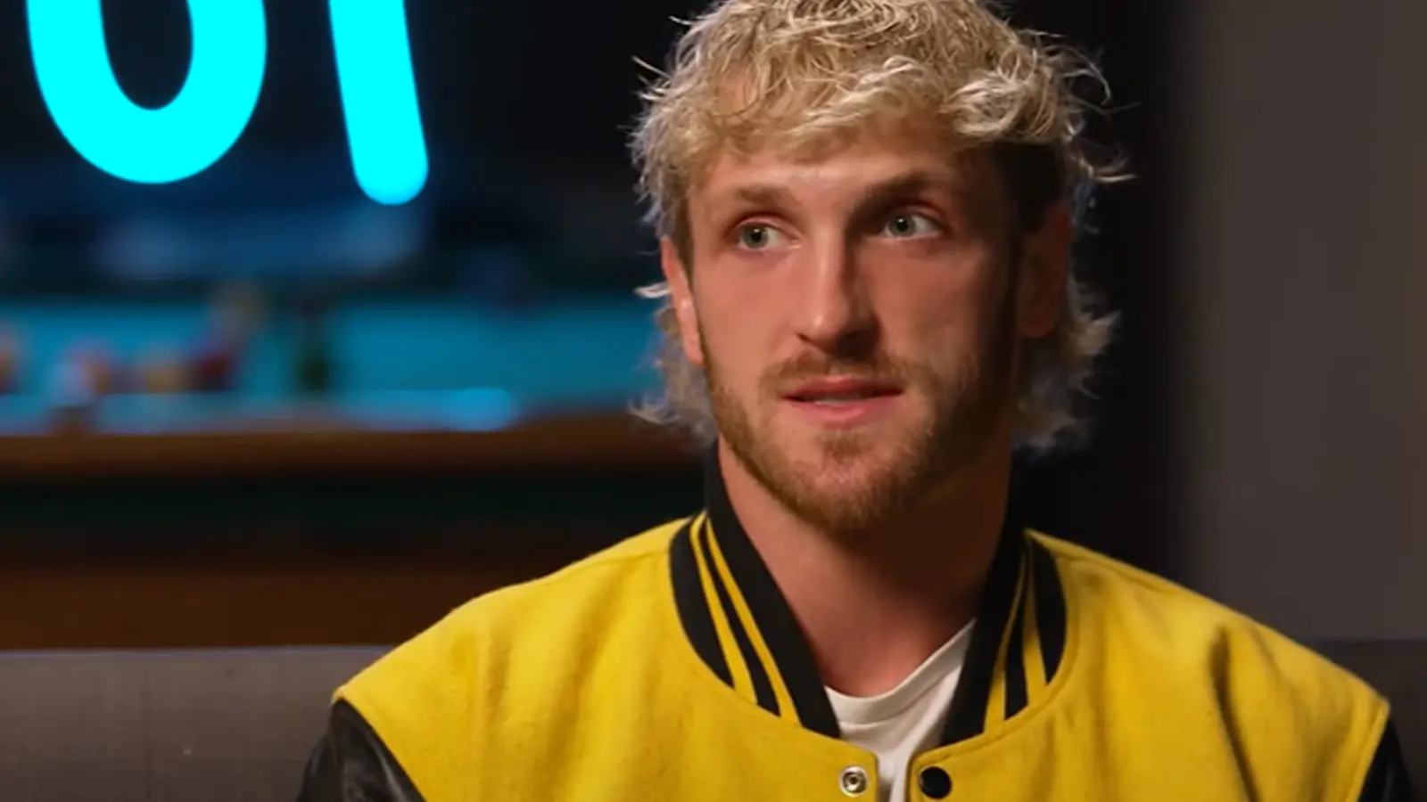 Logan Paul looking at interviewer