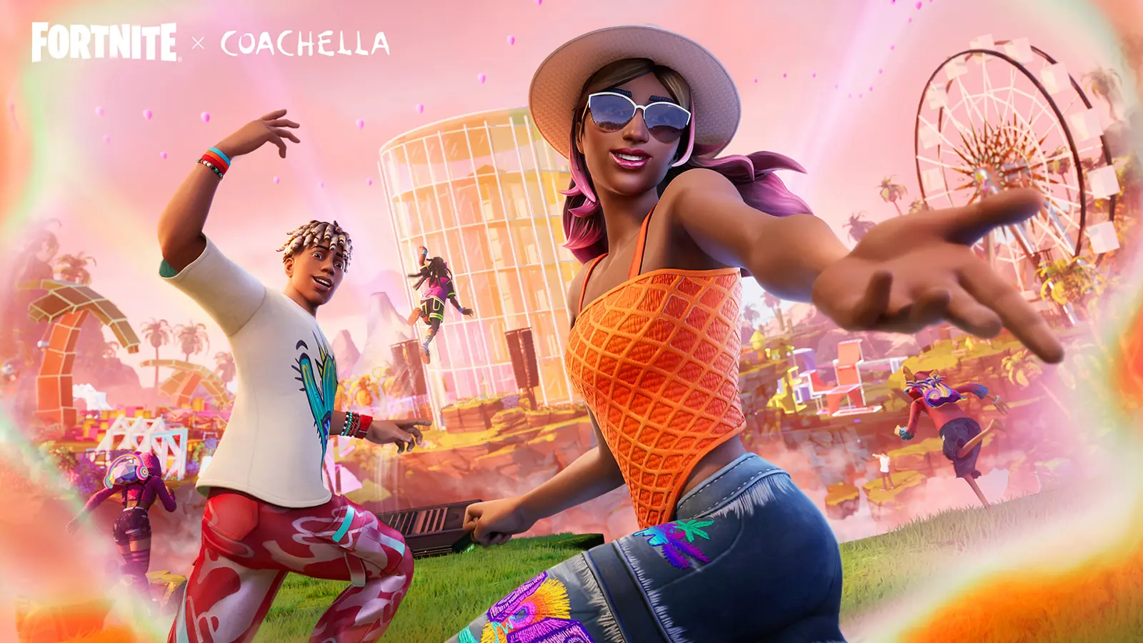 A Coachella Island loading screen in Fortnite