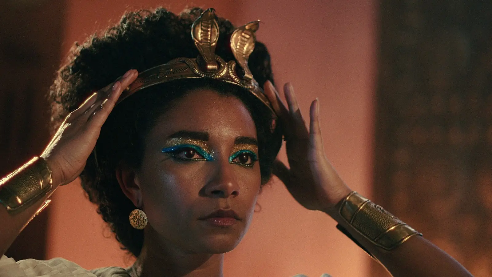 Adele James as Queen Cleopatra in the Netflix series