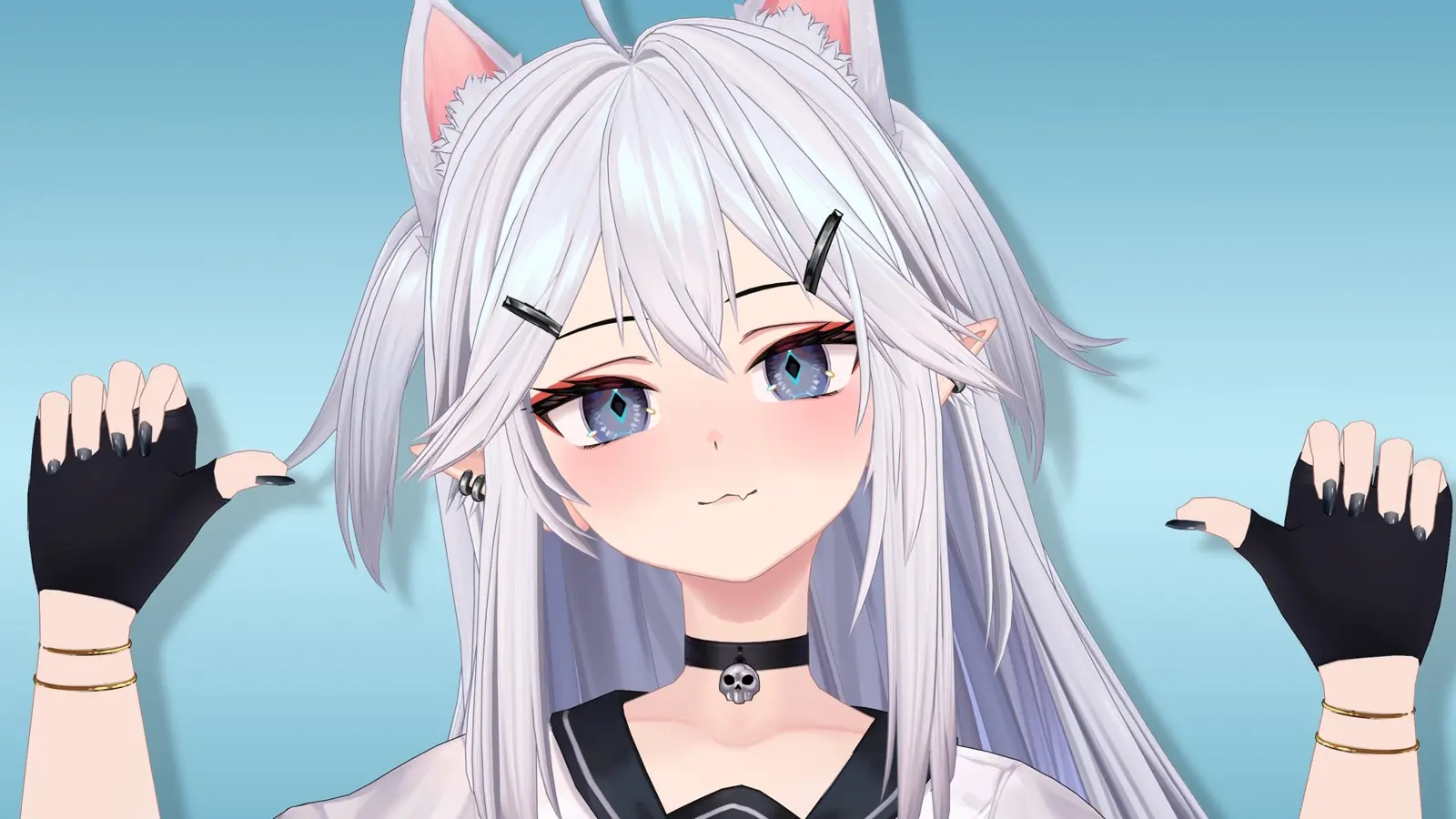 vtuber veibae posing using cat girl model.