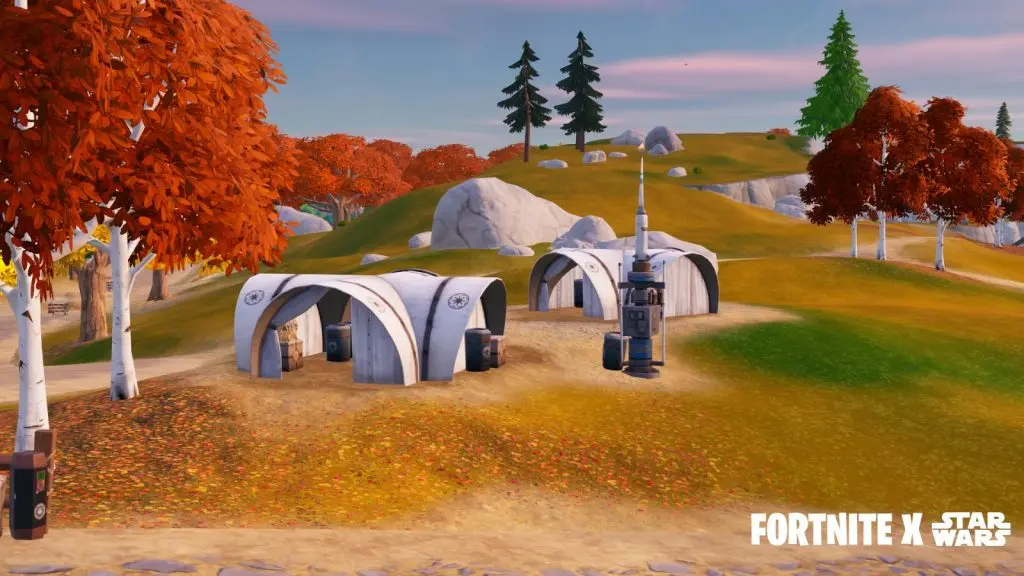 Republic Checkposts on the Fortnite island