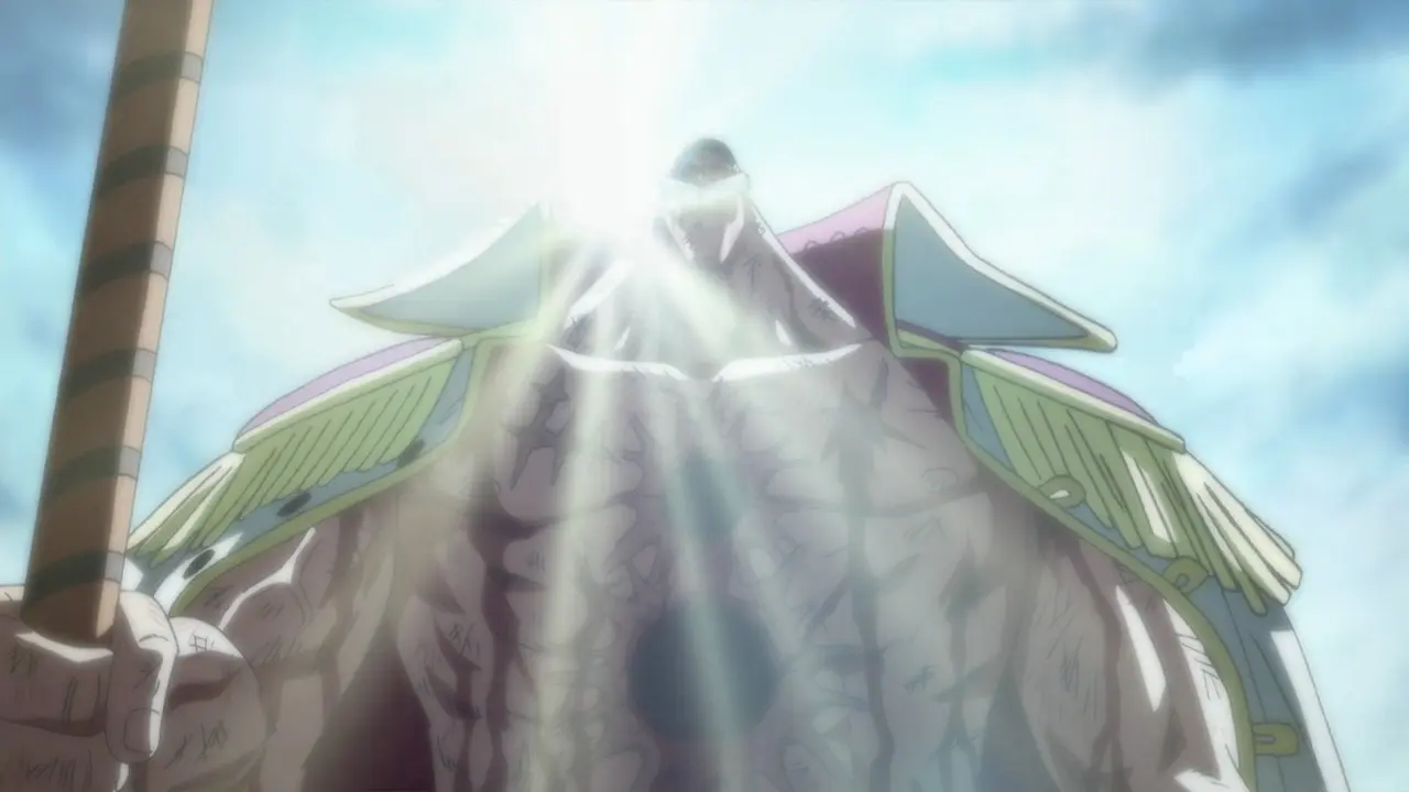 An image of Whitebeard dying after foreshadowing the final war in One Piece