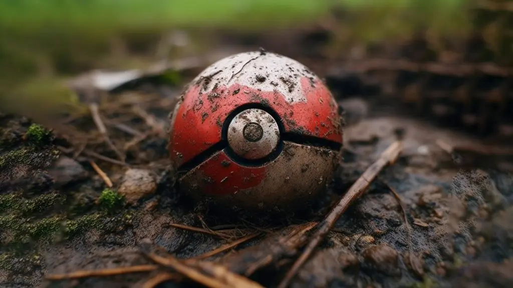 pokeball left in forest