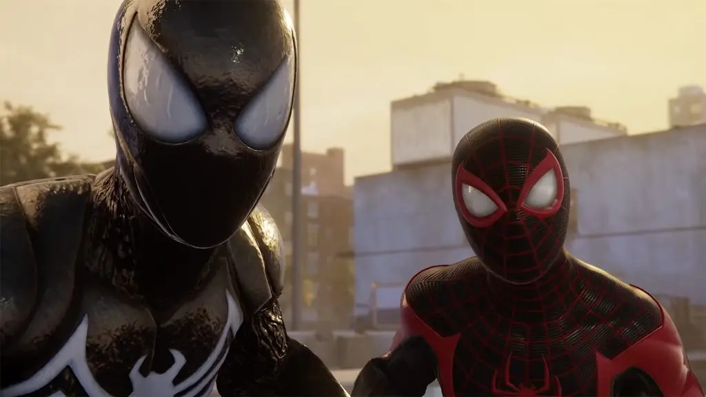 Spider-Man and Miles Morales in Spider-Man 2 PS5