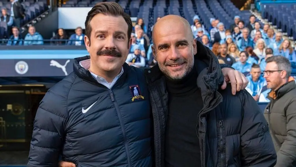 Pepe Guardiola and Jason Sudeikis in Ted Lasso Season 3 Episode 11