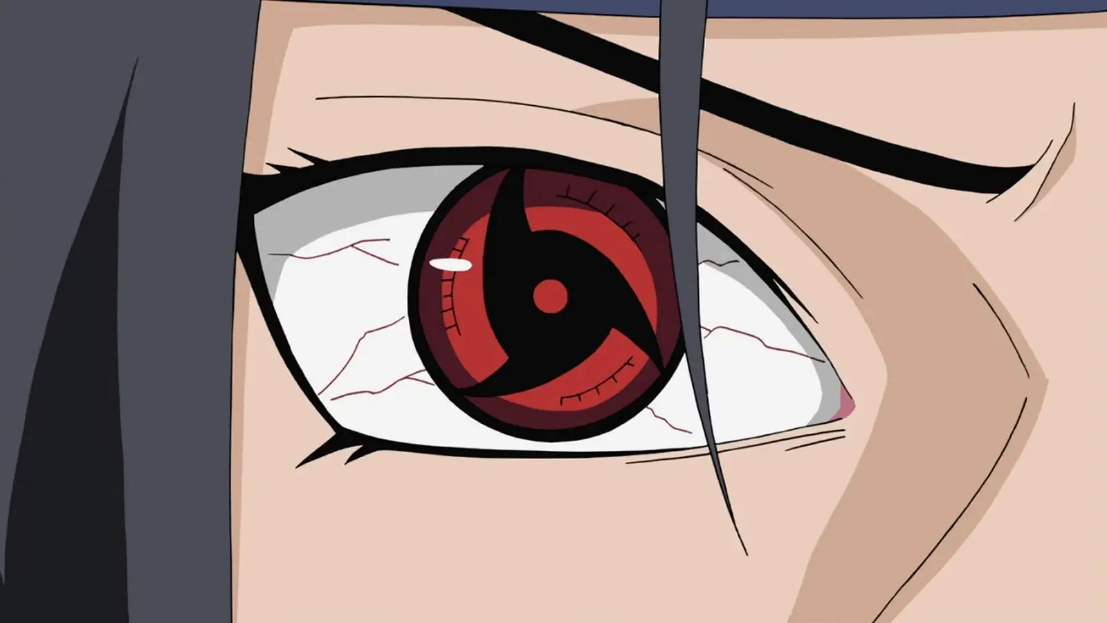 An image of Itachi's Mangekyou Sharingan in Naruto