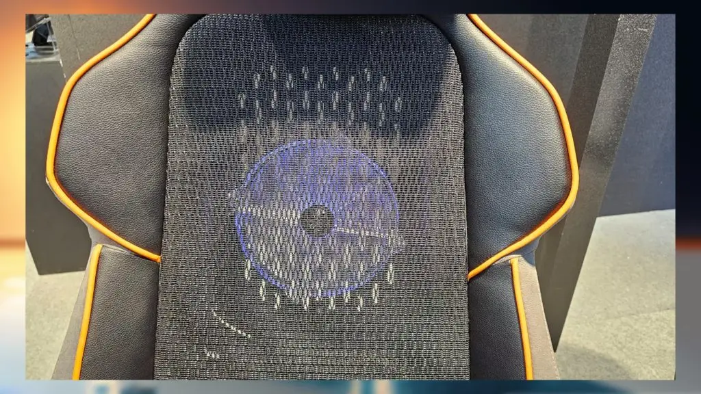 Gaming chair with fan in it