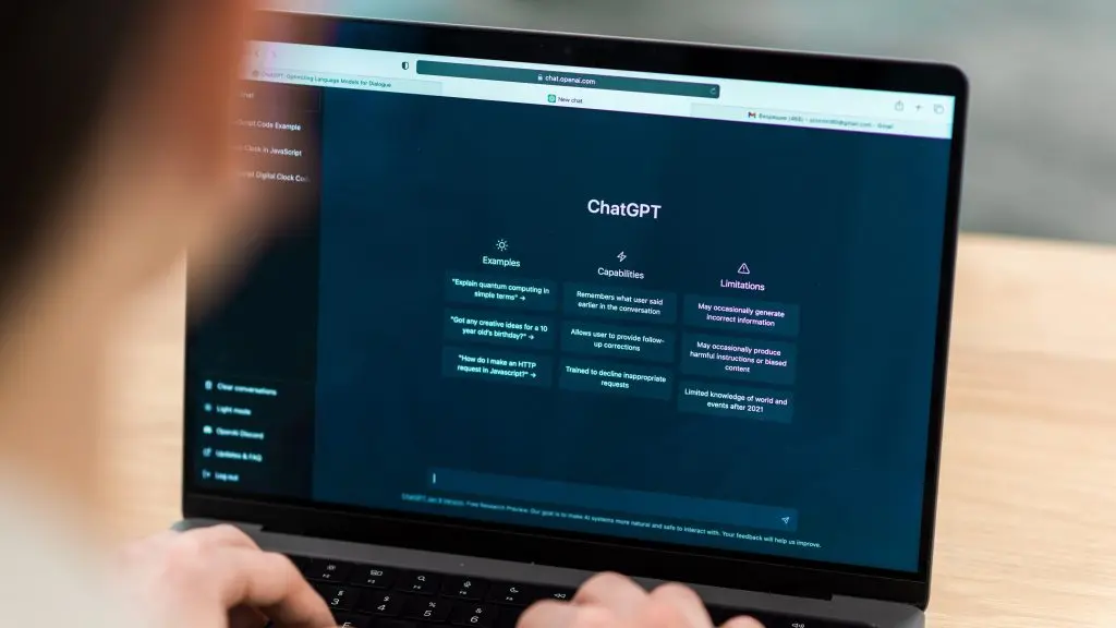 Someone using ChatGPT on a laptop