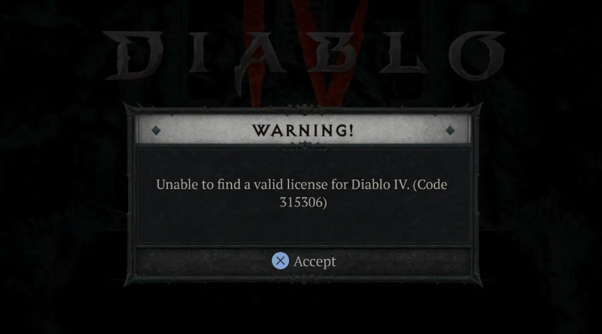 Diablo 4 Invalid License error code