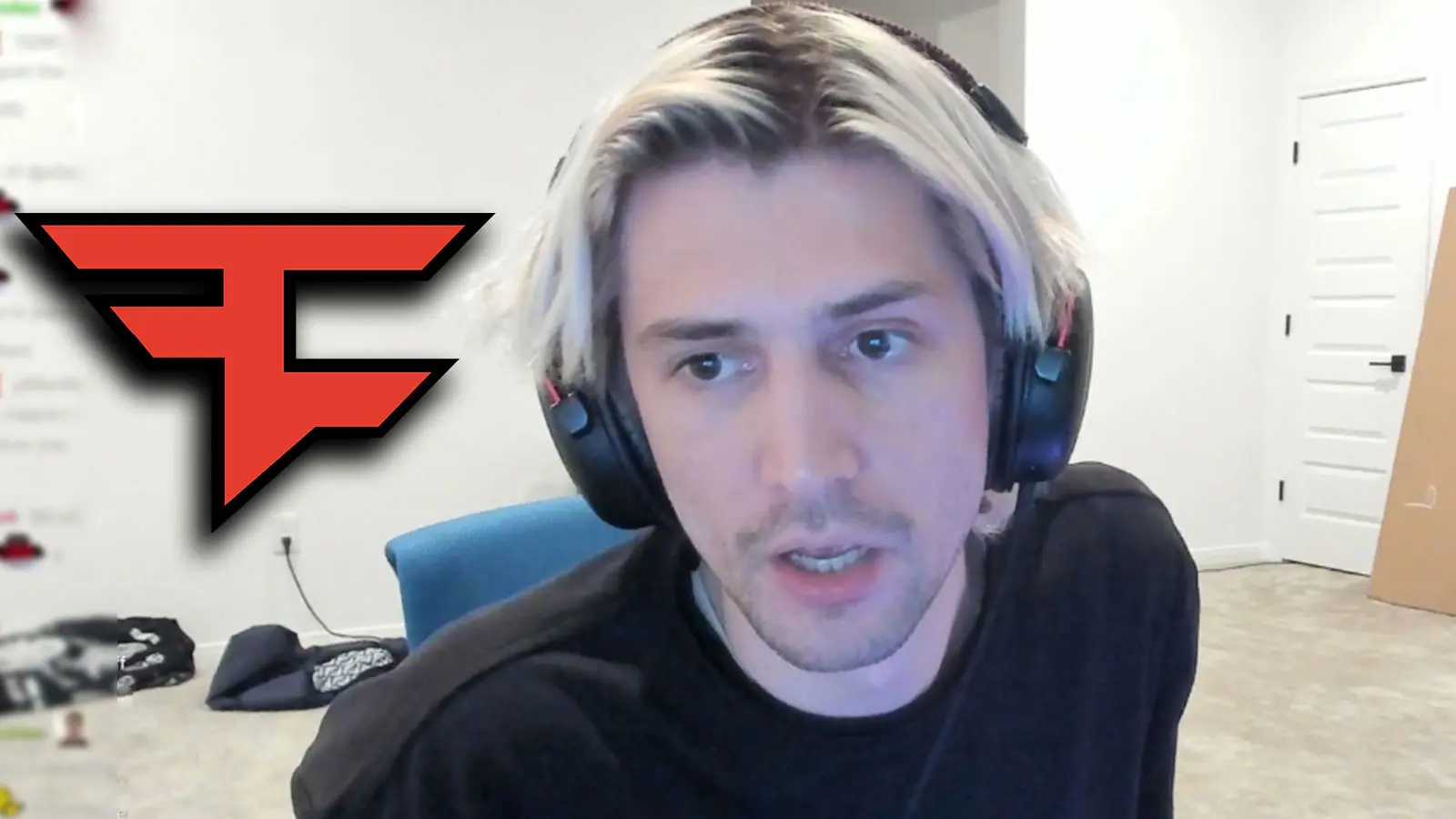 xQc next to FaZe Clan logo