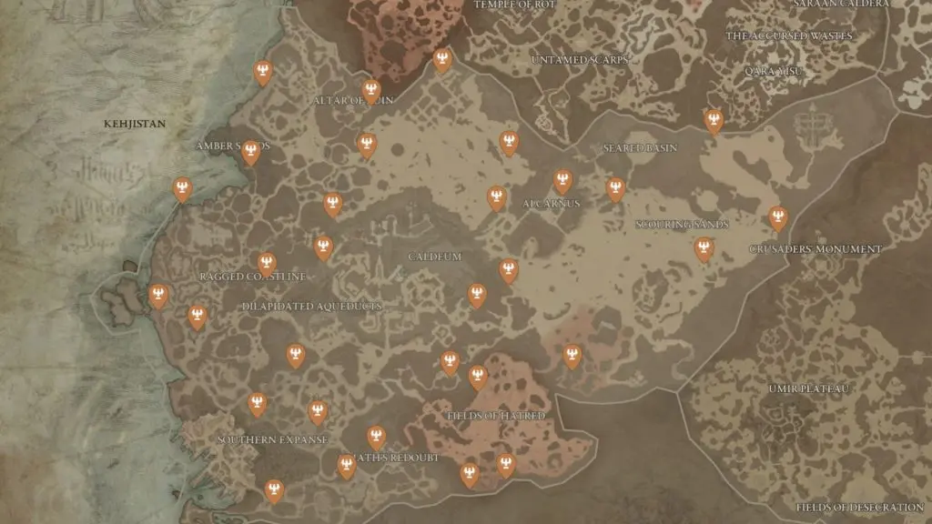 Altars of Lilith locations Kehjistan