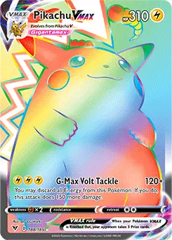 Pokemon Pikachu VMAX Rainbow Card