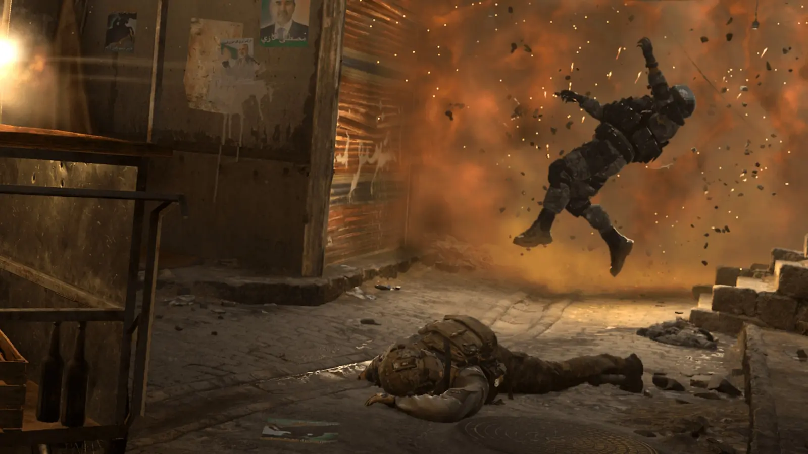 Two players in MW2 dying to explosion on Mercado Las Almas.