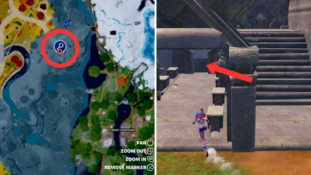 Location of Chalice on Fortnite island