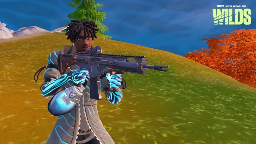 Player holding an MK Alpha AR in Fortnite