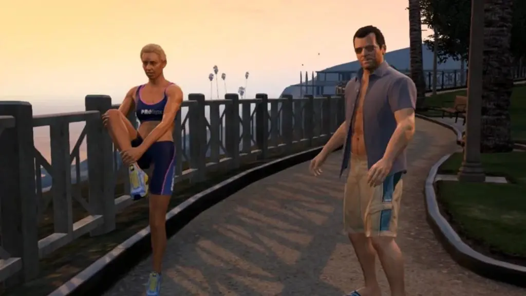 michael and jogger in gta 5