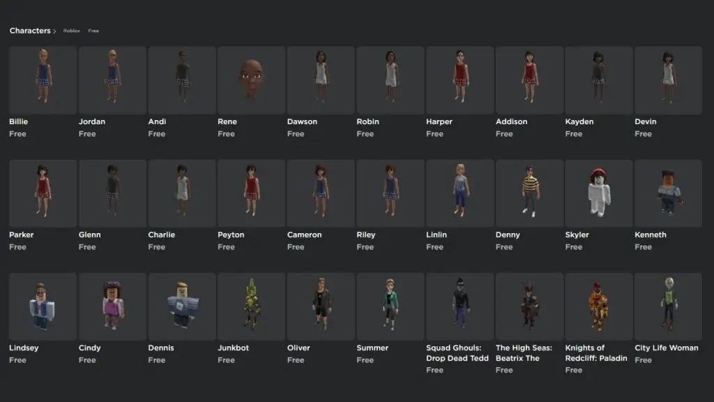 Roblox Avatar Shop