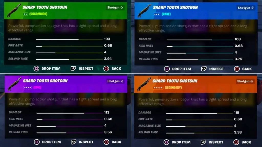 Weapon Stats for Sharp Tooth Shotgun in Fortnite