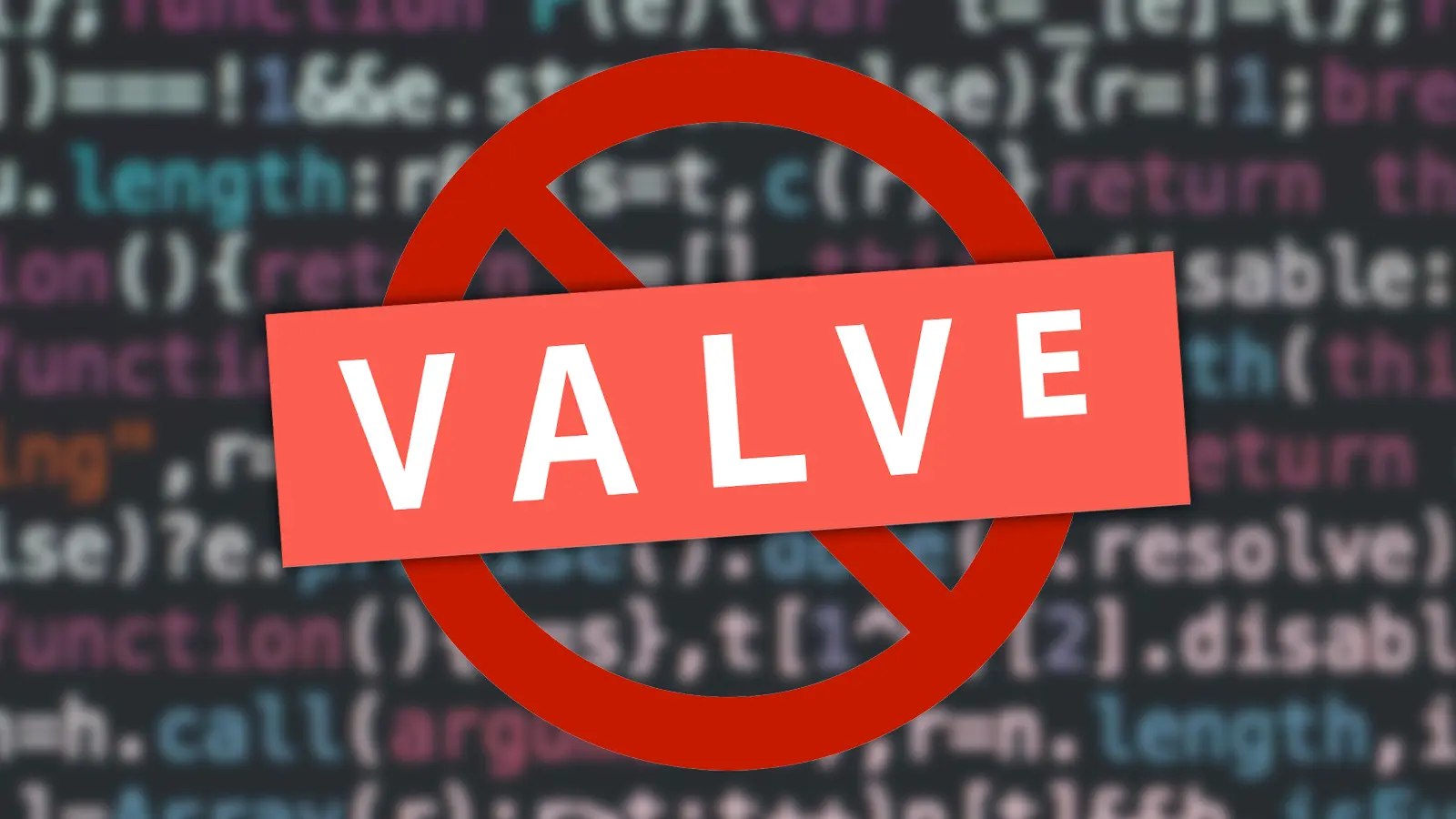 valve logo with code behind and no entry sign