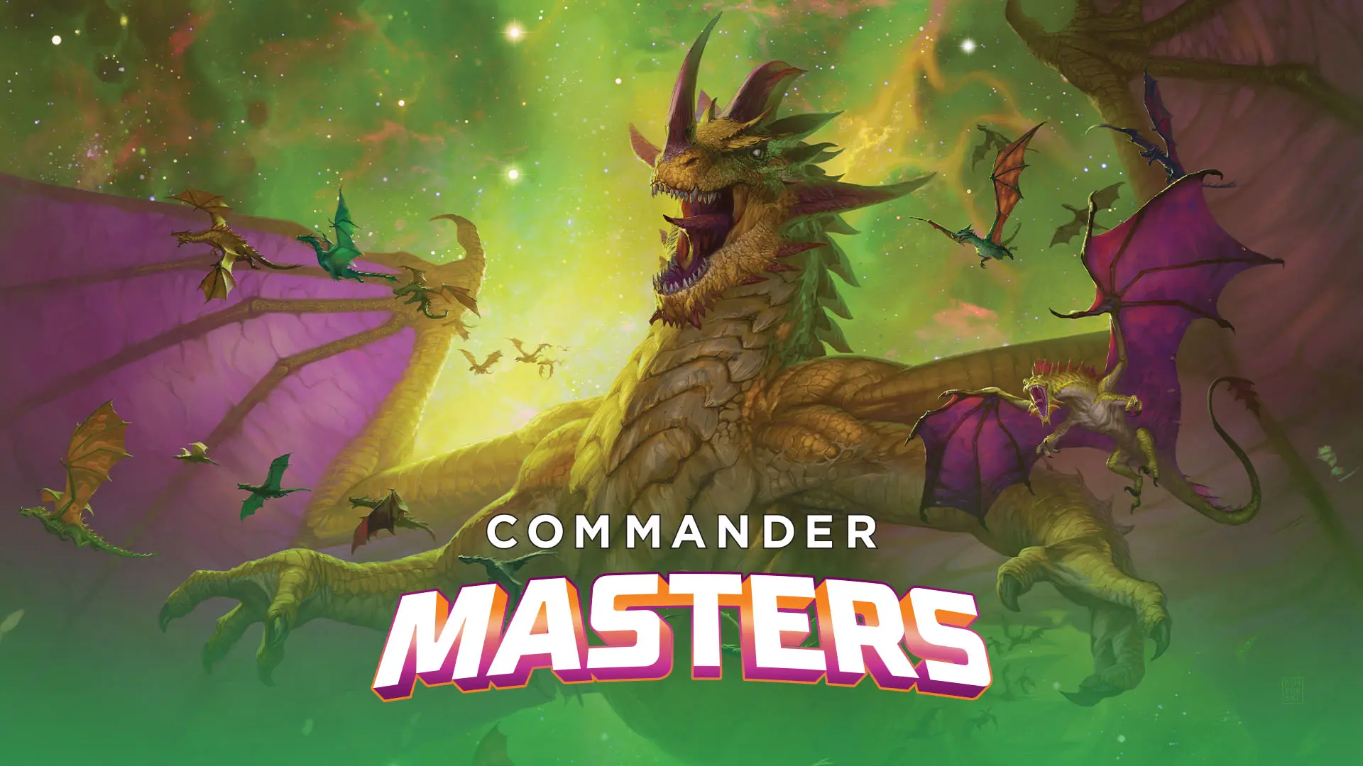 Promo art showing the Ur-Dragon from Commander Masters