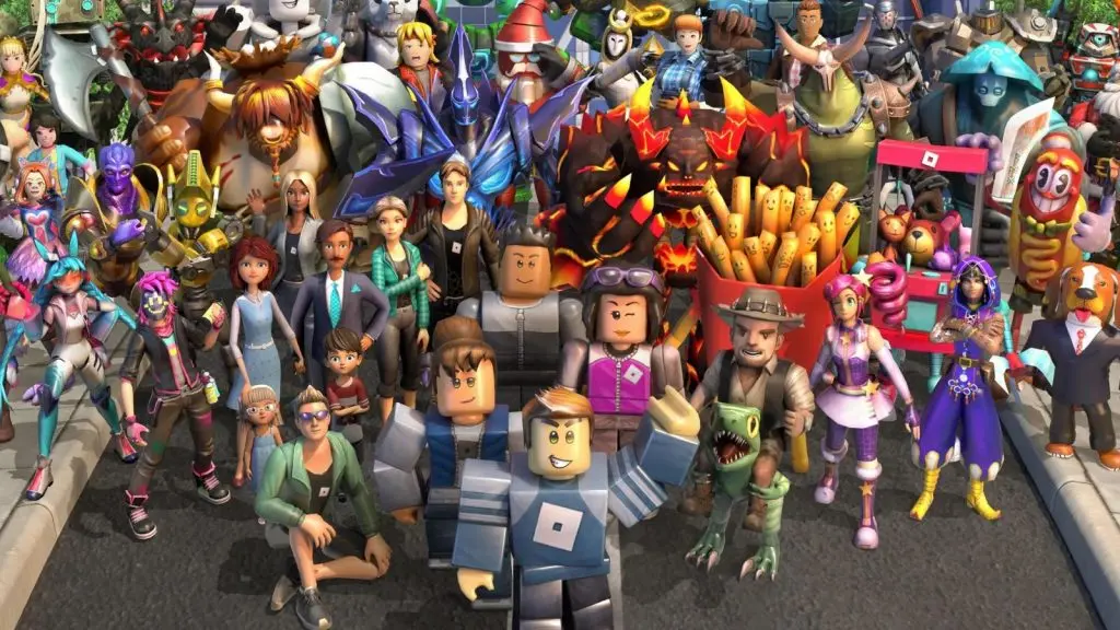 Roblox Avatars in a crowd