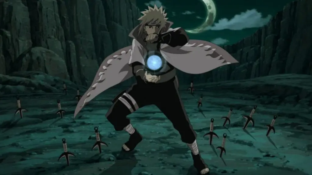 An image of Minato using Rasengan in Naruto