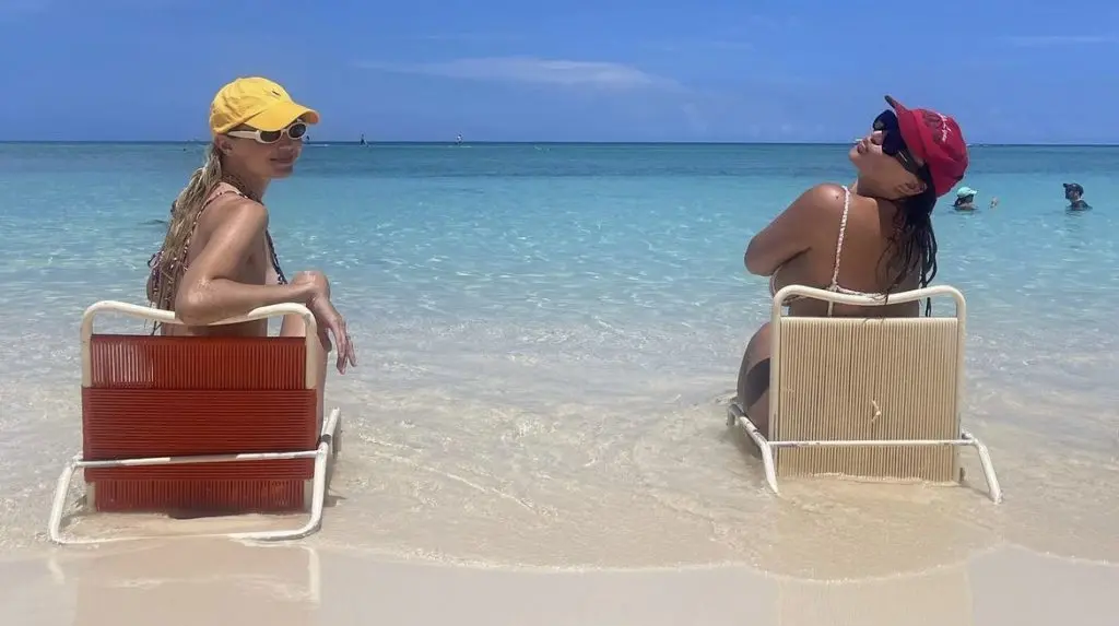 Gigi Hadid and Leach McCarthy in the Cayman Islands after recent arrest.