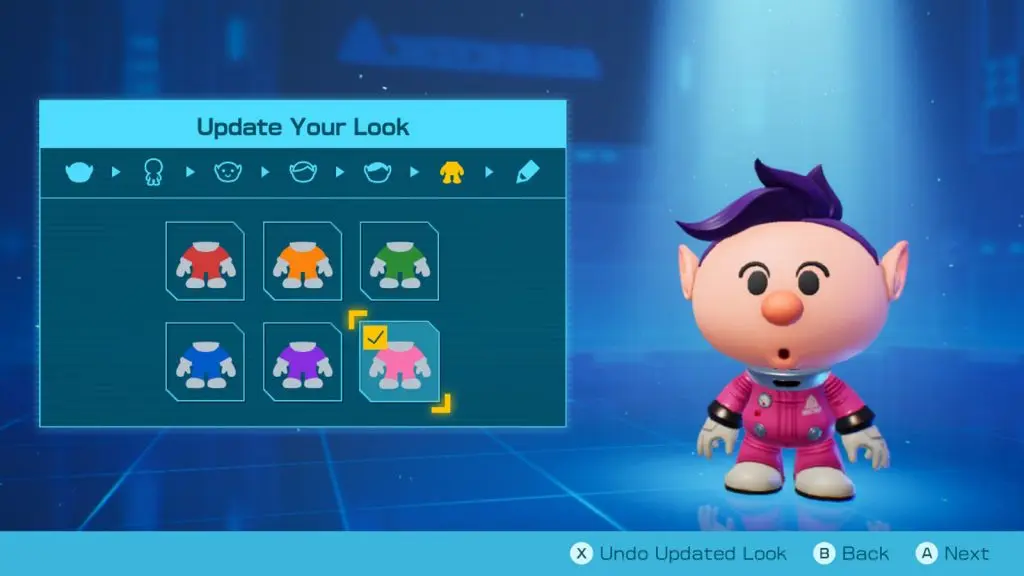 The character creator in Pikmin 4