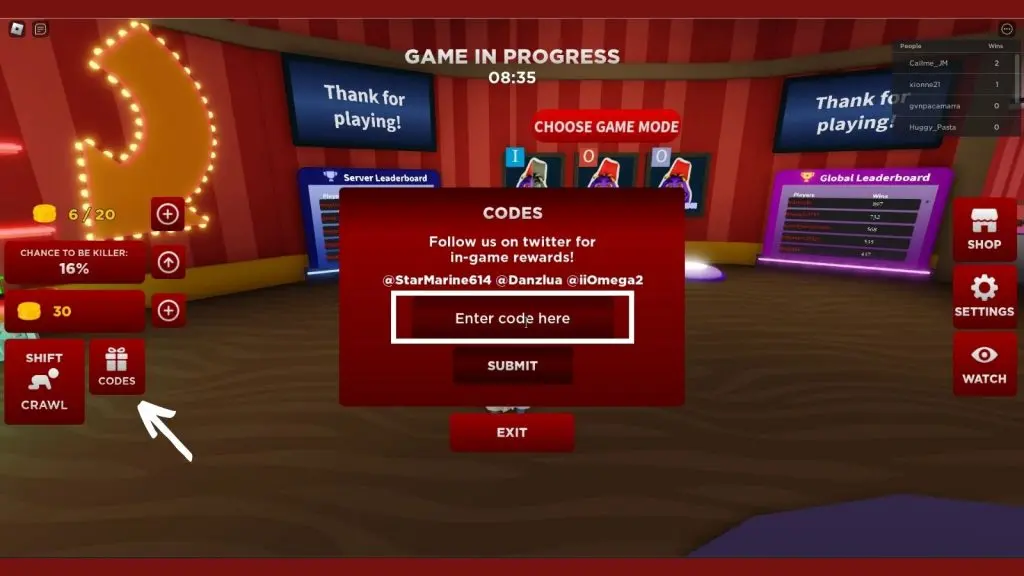 Grimace Shake codes redeem in Roblox