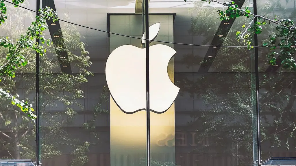 Apple logo on building