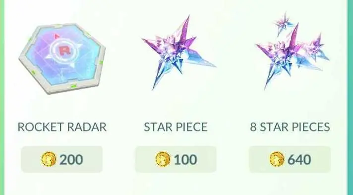 Star Piece in Pokemon Go shop