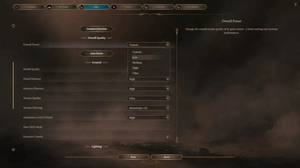 Baldurs Gate 3 video settings