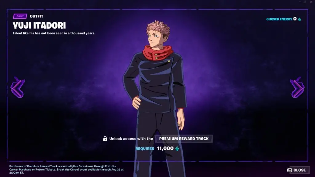 Jujutsu Kaisen Yuji skin