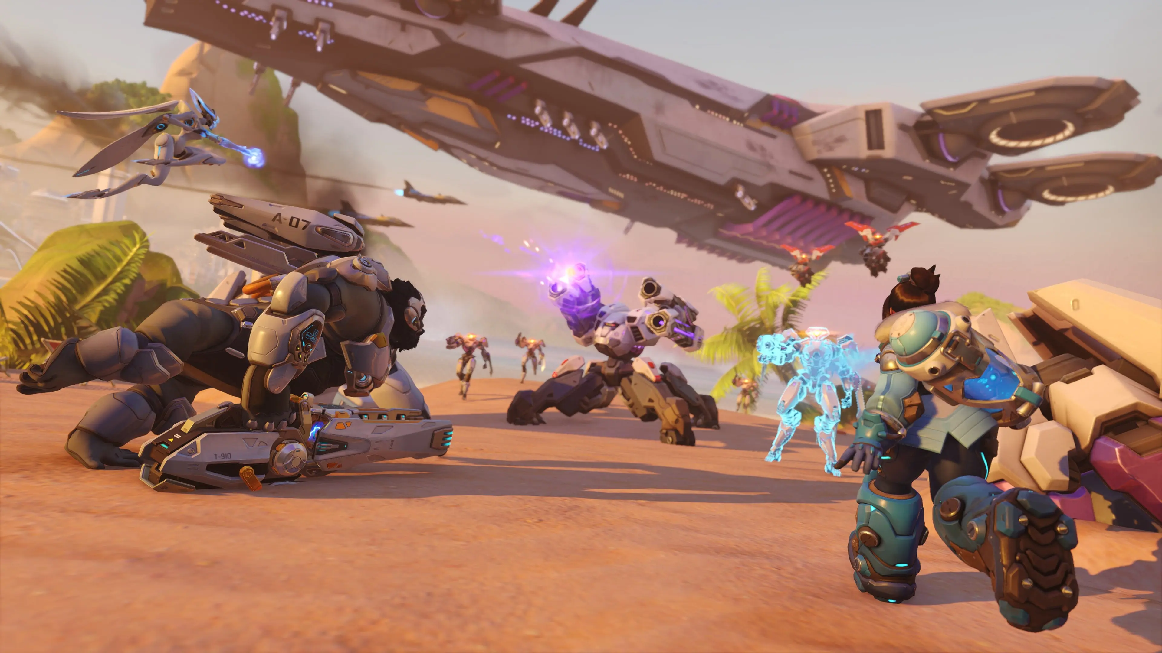 Invasion gameplay in Overwatch 2 cinematics.