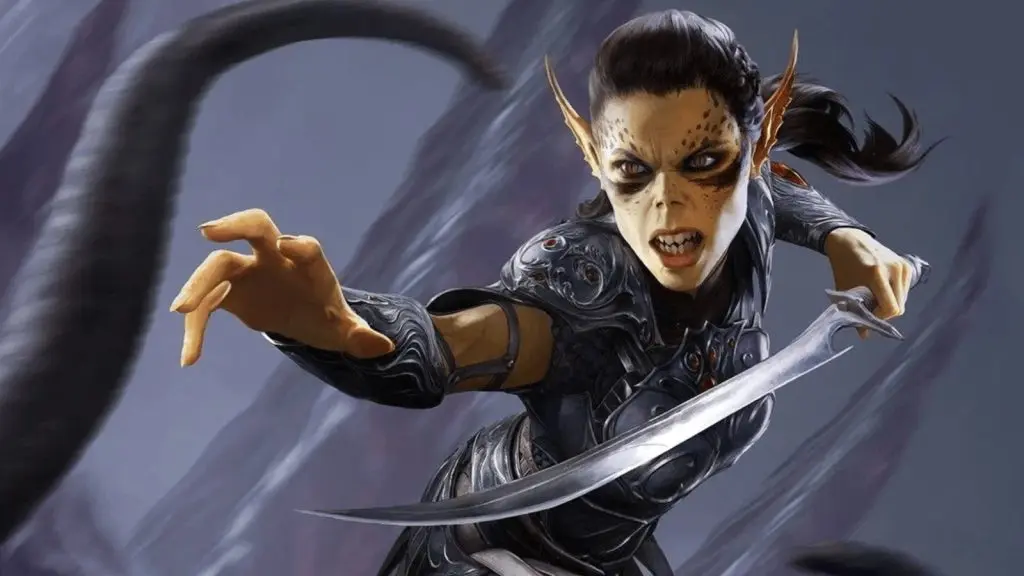 Official art of Lae'zel from Baldur's Gate 3