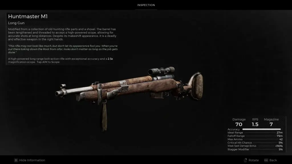 an image of the Huntmaster M1 weapon in Remnant 2