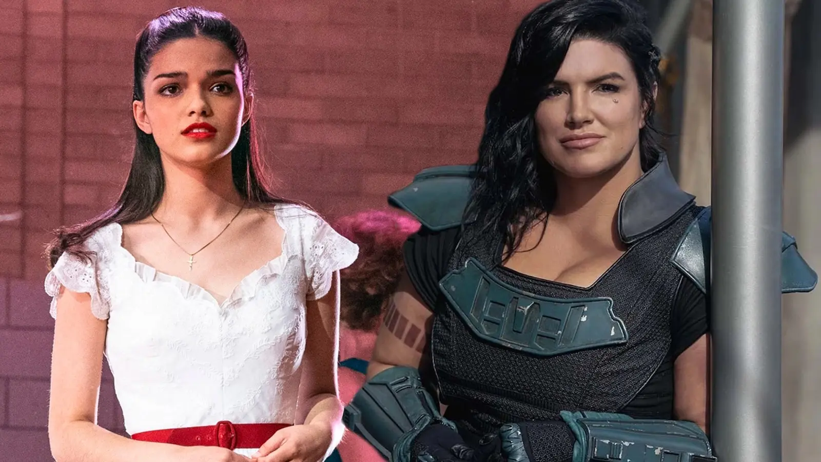 Rachel Zegler in West Side Story and Gina Carano in The Mandalorian