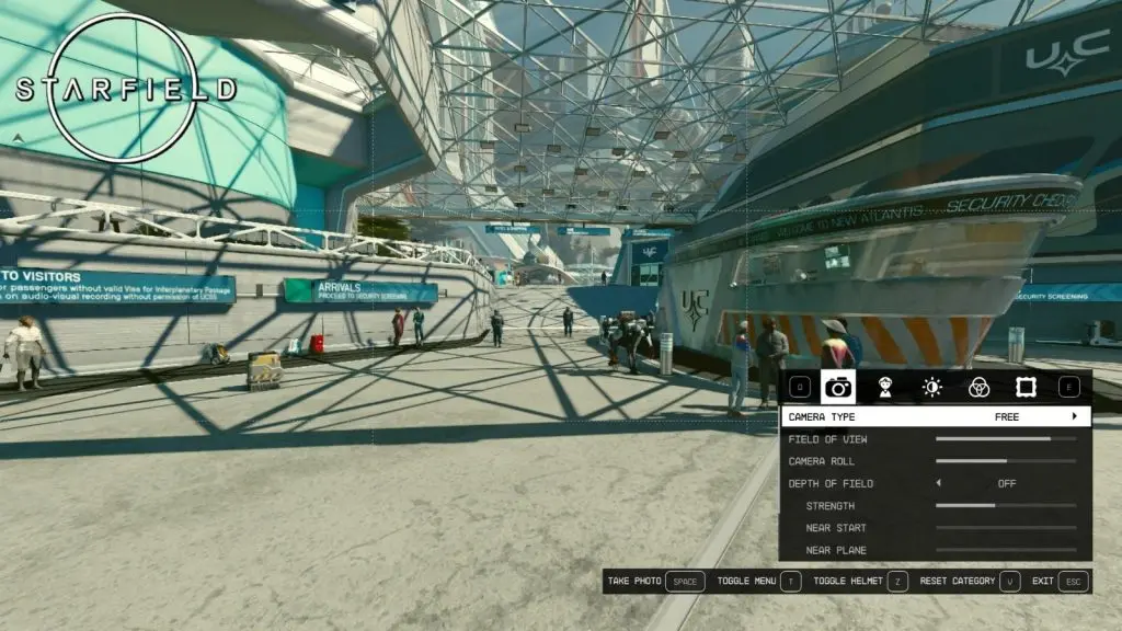Starfield Photo Mode Screen