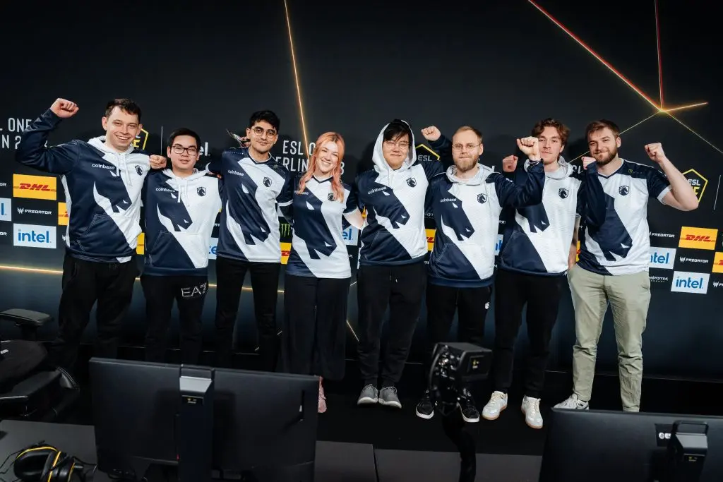 Image featuring Team Liquid's Dota 2 roster at the Berlin Major.