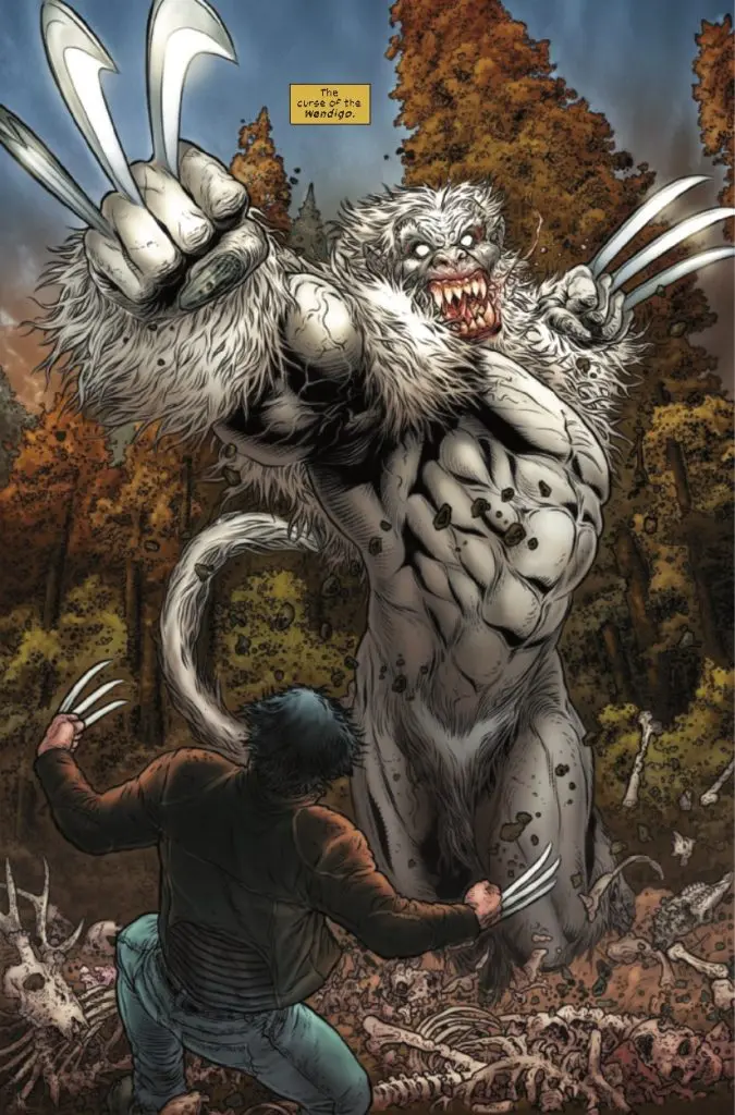 Wolverine squares off against a Wendigo