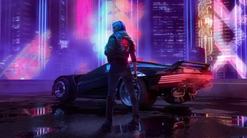 cyberpunk merch - V and car