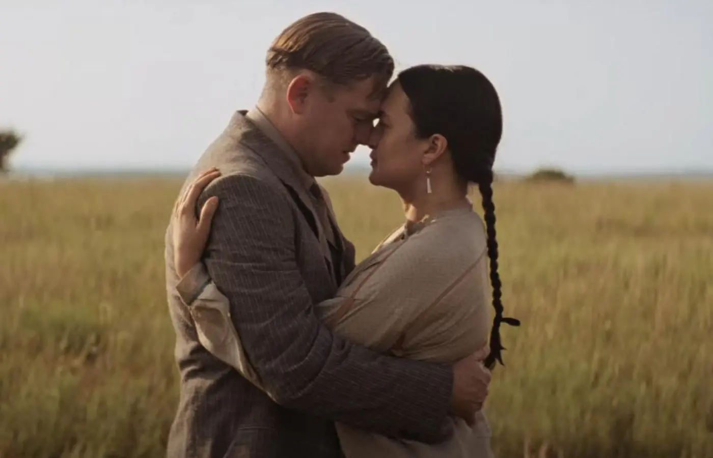 Leonardo DiCaprio and Lily Gladstone in Killers of the Flower Moon