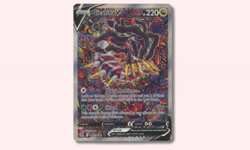 Giratina V Pokemon card.