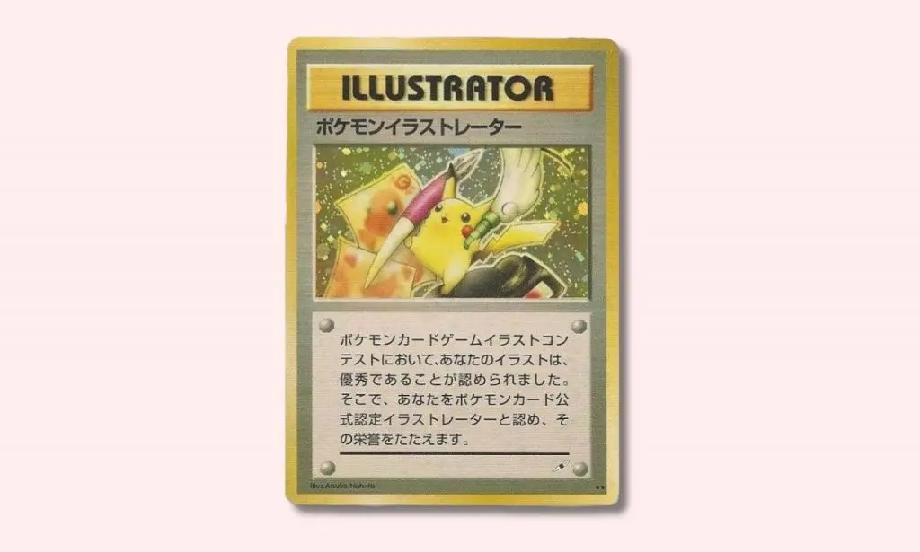 Illustrator Pikachu Pokemon card.