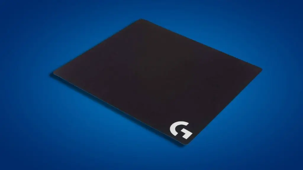 Image of the Logitech G640 Cloth Gaming Mouse Pad on a blue background.