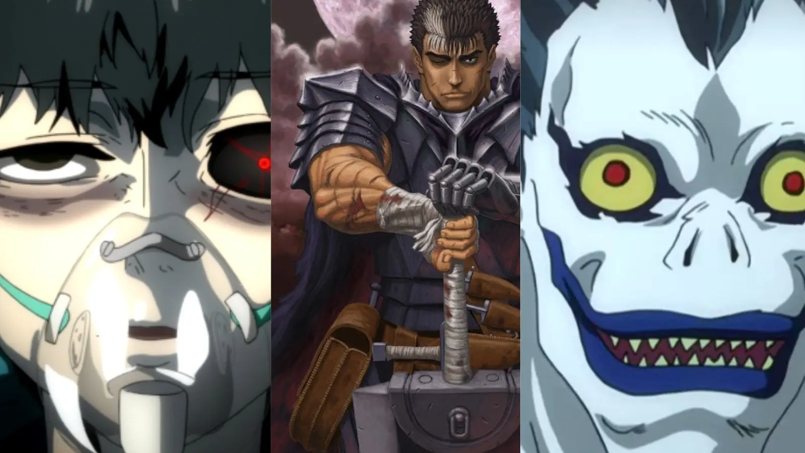 Screenshots from Tokyo Ghoul, Berserk and Death Note