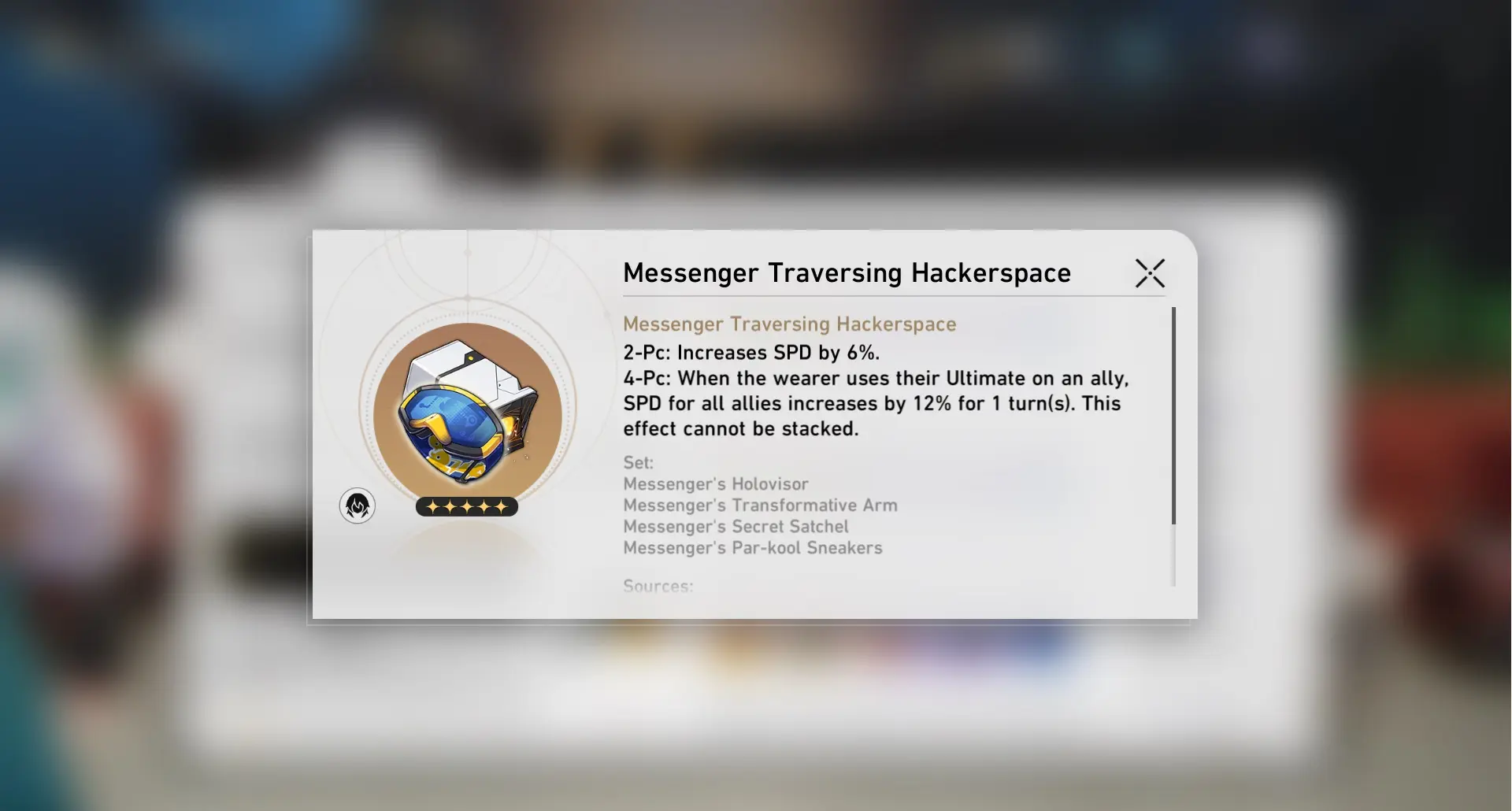 A screenshot of Messenger Traversing Hackerspace Relic